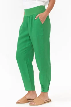 Pants<Gordon Smith Tatum Green Linen Pant