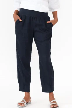 Pants<Gordon Smith Tatum Navy Linen Pant