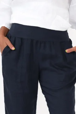 Pants<Gordon Smith Tatum Navy Linen Pant