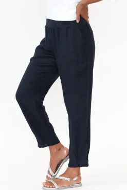 Pants<Gordon Smith Tatum Navy Linen Pant