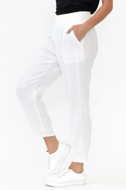 Pants<Gordon Smith Tatum White Linen Pant