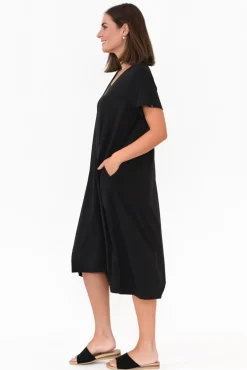 Bamboo Dresses<PQ Tiffany Black Bamboo Tee Dress