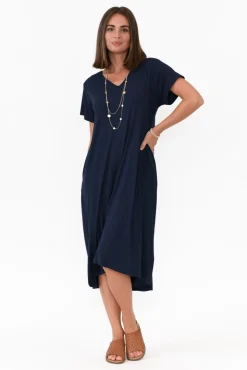 Bamboo Dresses<PQ Tiffany Navy Bamboo Tee Dress