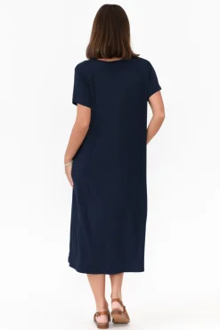 Bamboo Dresses<PQ Tiffany Navy Bamboo Tee Dress