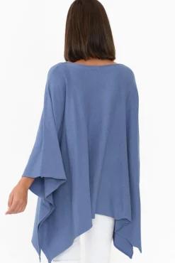 Ponchos<Willow Tree Timothy Blue Cotton Stretch Poncho