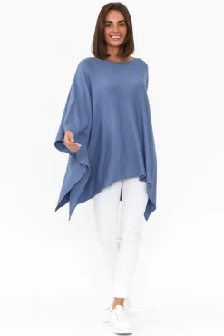 Ponchos<Willow Tree Timothy Blue Cotton Stretch Poncho