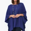 Ponchos<Willow Tree Timothy Cobalt Cotton Stretch Poncho
