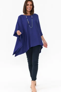 Ponchos<Willow Tree Timothy Cobalt Cotton Stretch Poncho