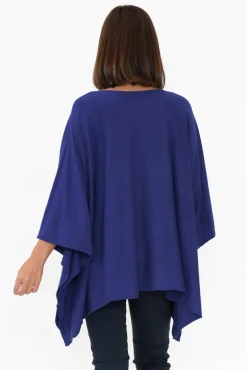 Ponchos<Willow Tree Timothy Cobalt Cotton Stretch Poncho