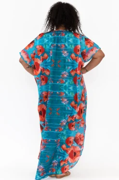 Cotton Dresses<Mozaic Tiwi Orange Poppies Cotton Kaftan