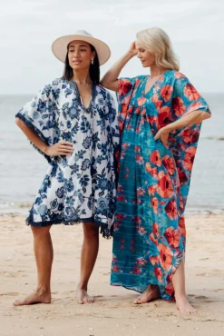 Cotton Dresses<Mozaic Tiwi Orange Poppies Cotton Kaftan