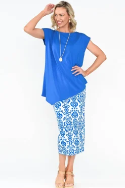 Sleeved Tops<Lou Lou Toni Cobalt Bamboo Top