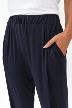 Pants<Bamboo Villa Tonkin Navy Bamboo 3/4 Pant