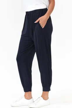 Pants<Bamboo Villa Tonkin Navy Bamboo 3/4 Pant