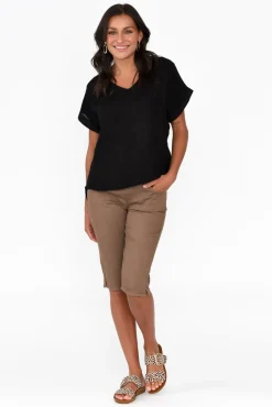 Shorts<Cafe Latte Tora Chocolate Stretch Shorts