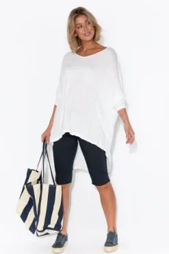 Shorts<Cafe Latte Tora Navy Stretch Shorts