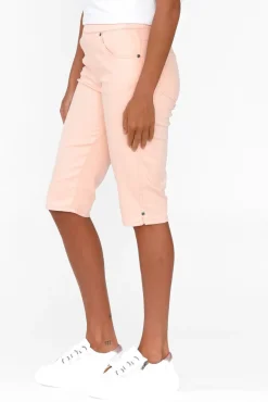 Shorts<Cafe Latte Tora Pink Stretch Shorts