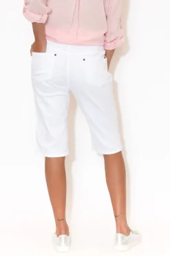 Shorts<Cafe Latte Tora White Stretch Shorts