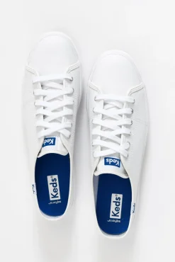 White Sneakers<Keds Triple Kick White Leather Mule Sneaker