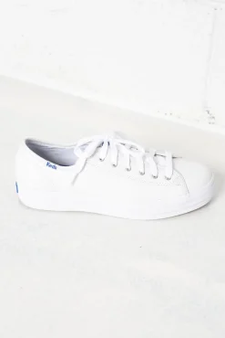 White Sneakers<Keds Triple Kick White Leather Sneaker