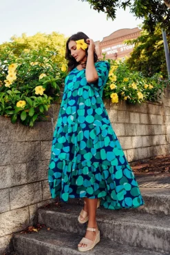 Midi Dresses<Slate the Label Tully Blue Spot Maxi Dress