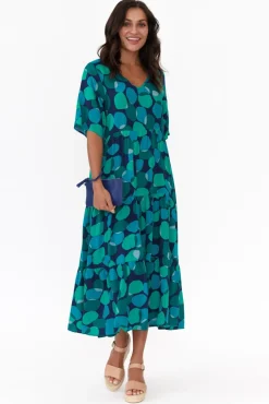 Midi Dresses<Slate the Label Tully Blue Spot Maxi Dress