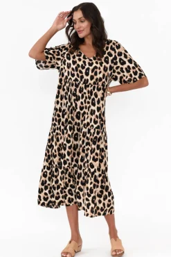 Maxi Dresses<Slate the Label Tully Brown Leopard Maxi Dress