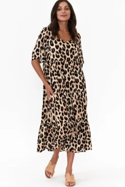 Maxi Dresses<Slate the Label Tully Brown Leopard Maxi Dress