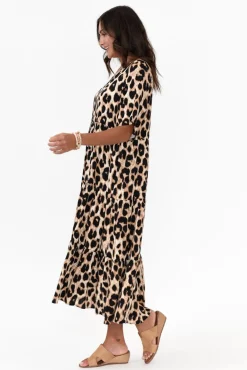 Maxi Dresses<Slate the Label Tully Brown Leopard Maxi Dress