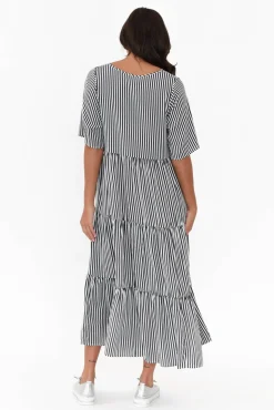 Maxi Dresses<Slate the Label Tully Navy Stripe Maxi Dress