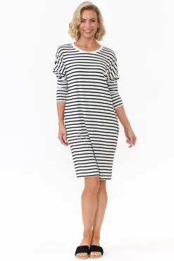 Bamboo Dresses<Lou Lou Turner Grey Stripe Bamboo Dress