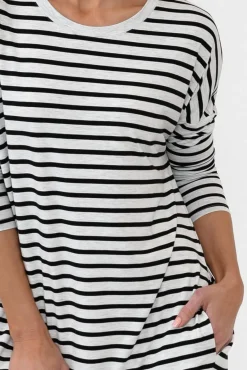Bamboo Dresses<Lou Lou Turner Grey Stripe Bamboo Dress