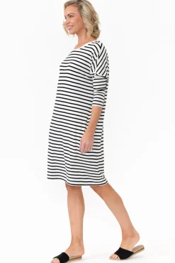 Bamboo Dresses<Lou Lou Turner Grey Stripe Bamboo Dress