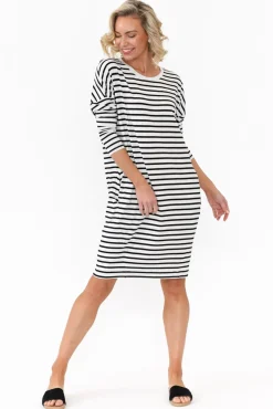 Bamboo Dresses<Lou Lou Turner Grey Stripe Bamboo Dress