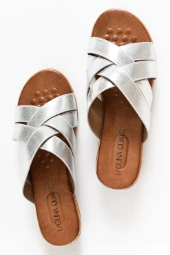 Slides<Laguna Quays Vanish Silver Cross Over Slide