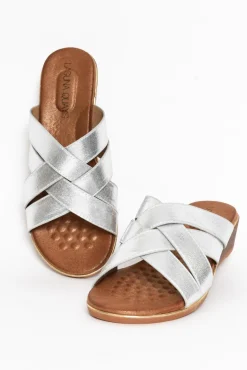 Slides<Laguna Quays Vanish Silver Cross Over Slide