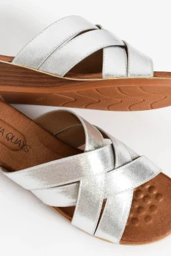 Slides<Laguna Quays Vanish Silver Cross Over Slide