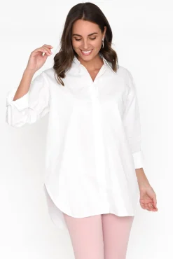 Cotton Tops<Ebby and I Verdel White Cotton Shirt