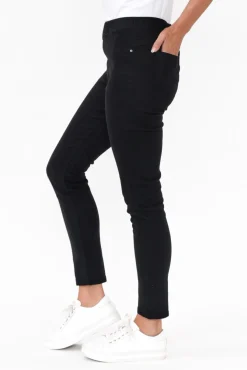 Jeans<Threadz Verona Black Cotton Stretch Jean