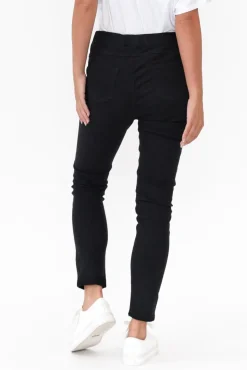 Jeans<Threadz Verona Black Cotton Stretch Jean