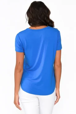 Sleeved Tops<Lou Lou Veronica Cobalt Bamboo Tee
