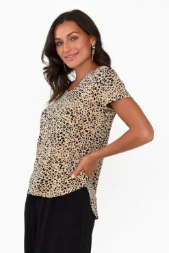 Sleeved Tops<Lou Lou Veronica Leopard Bamboo Tee