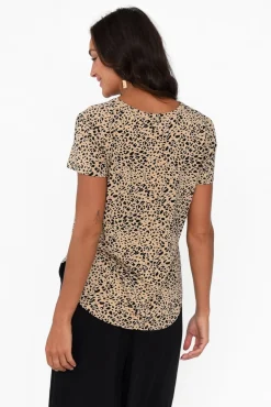Sleeved Tops<Lou Lou Veronica Leopard Bamboo Tee