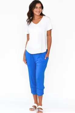 Sleeved Tops<Lou Lou Veronica White Bamboo Tee