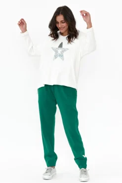 Pants<Elm Victoria Teal Cotton Drawstring Pant