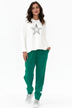 Pants<Elm Victoria Teal Cotton Drawstring Pant