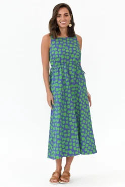 Cotton Dresses<Wear Colour Waldon Green Spot Cotton Dress