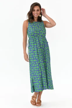 Cotton Dresses<Wear Colour Waldon Green Spot Cotton Dress