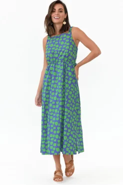 Cotton Dresses<Wear Colour Waldon Green Spot Cotton Dress
