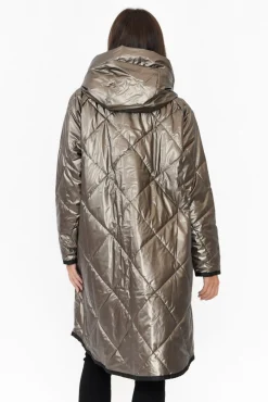 Coats<Tirelli Waldorf Bronze Zip Hem Winter Coat